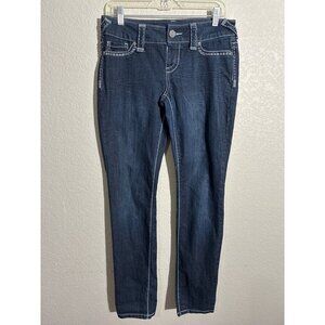 Maurices Jeans Womens Denim Size M Stretch Jegging White Stitching